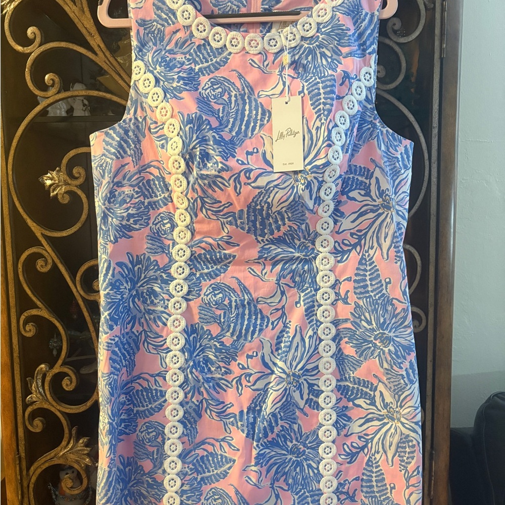 NWT CIARAN SHIFT ROMPER - CONCH SHELL ๐ PINK UP SCALE - Picture 2 of 5